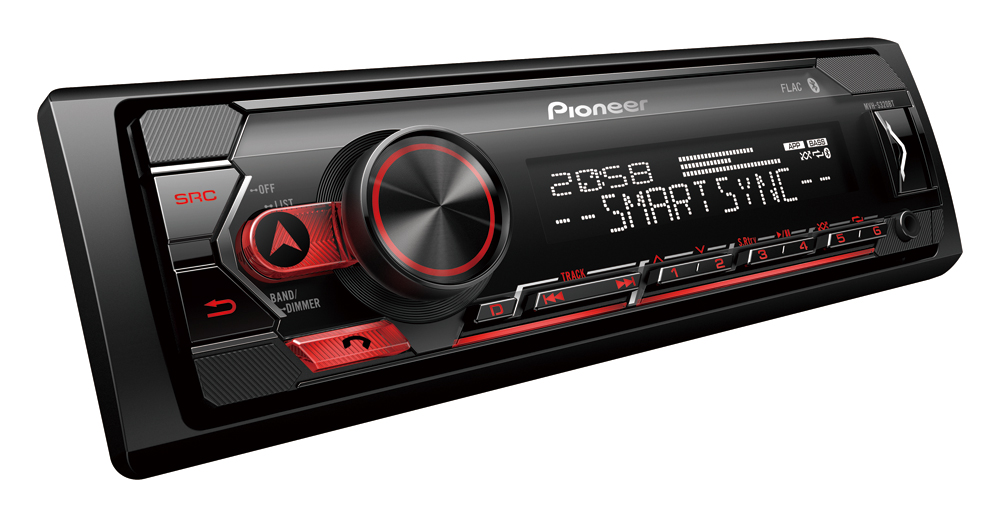 Pioneer MVH-S320BT receiver with USB, Bluetooth, AUX.
