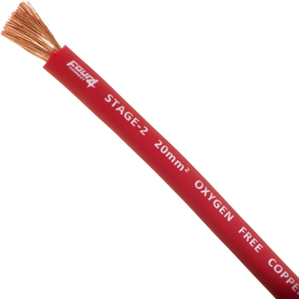 FOUR Connect STAGE2 (OFC) power wire, RED (20 mm²). 4-800213