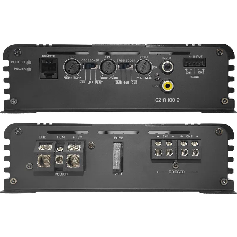 Ground Zero GZIA 100.2 (AB class) power amplifier (2-channel).