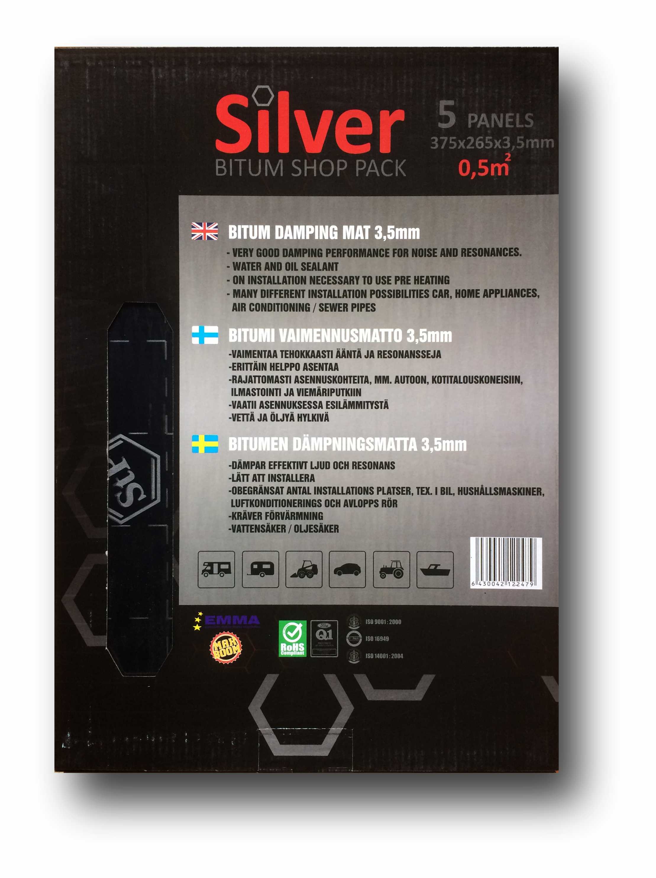 STP Bitum self-adhesive vibration damping mat, shop pack (3.5mm., 0.1 m²).