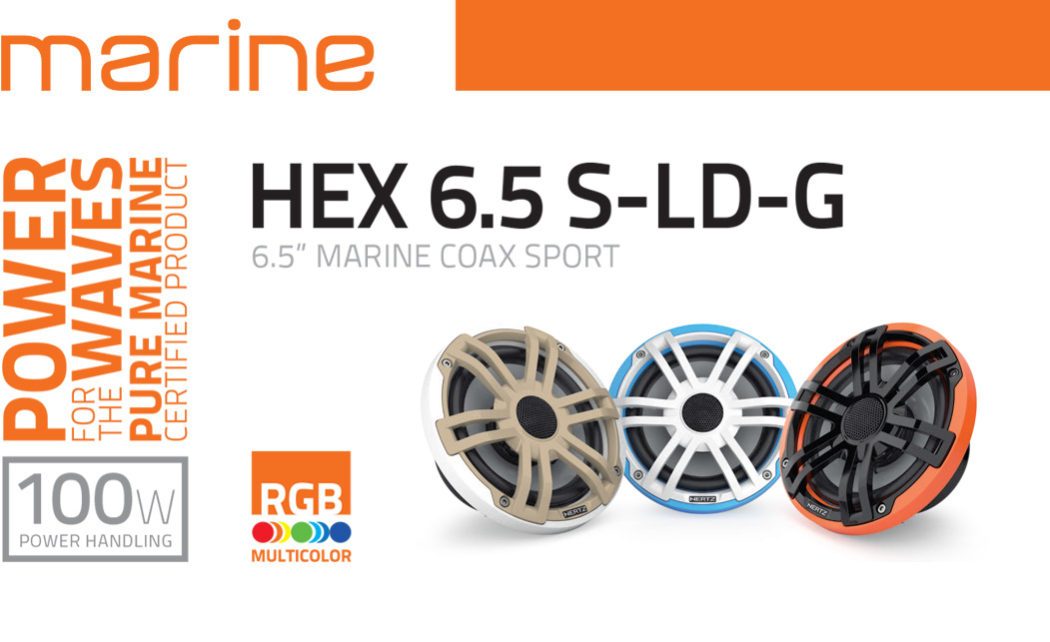 Hertz HEX 6.5 S-LD-G 6.5" marine coaxial speakers (165 mm).