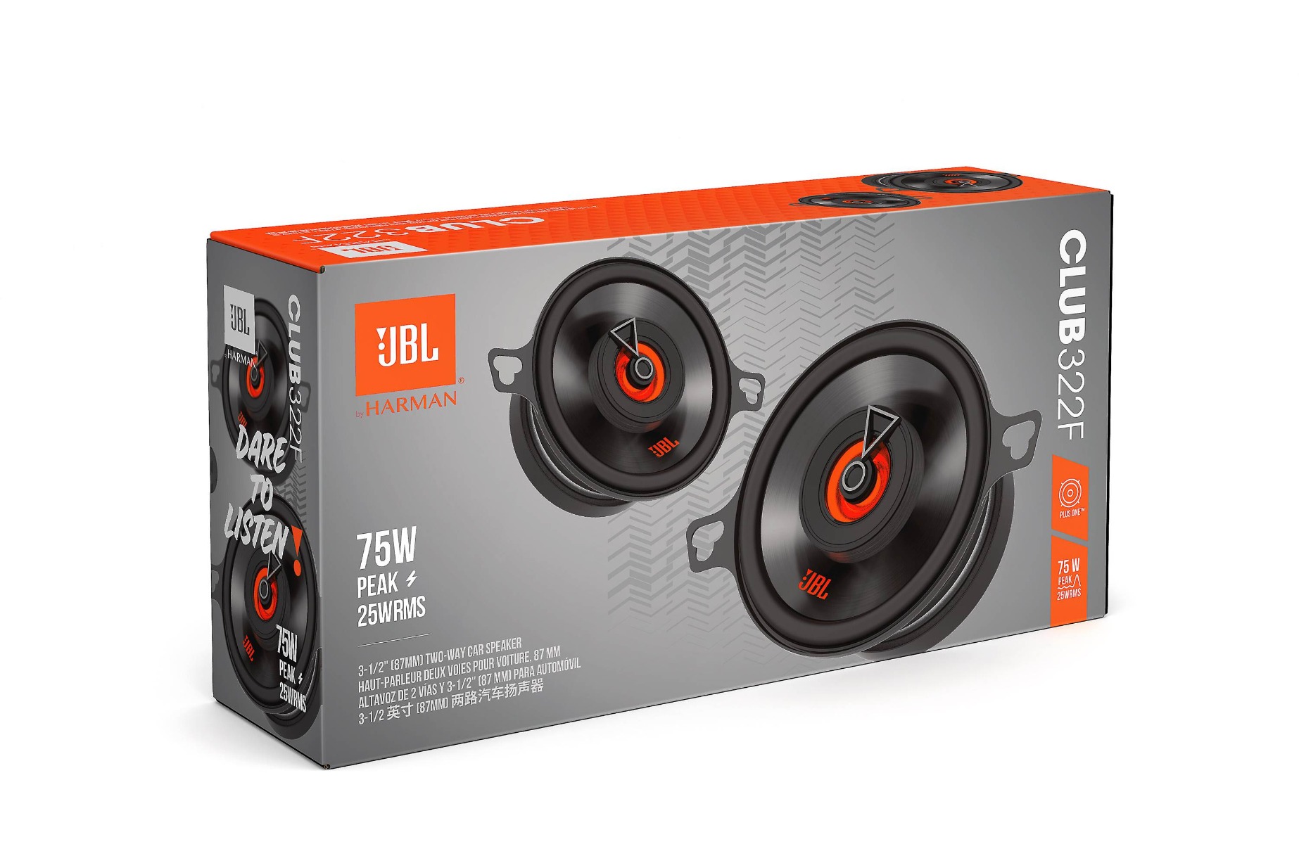 JBL 322F coaxial speakers (87 mm).