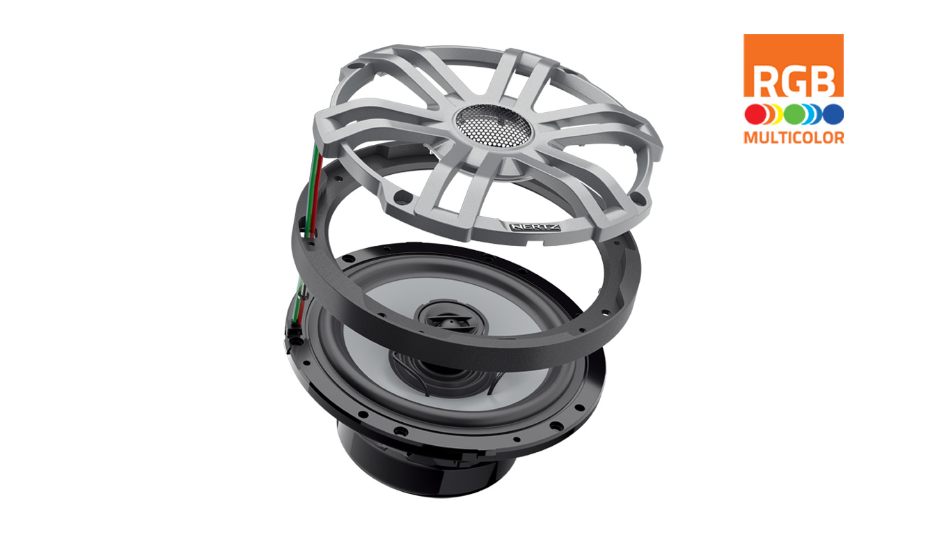 Hertz HEX 6.5 S-LD-G 6.5" marine coaxial speakers (165 mm).