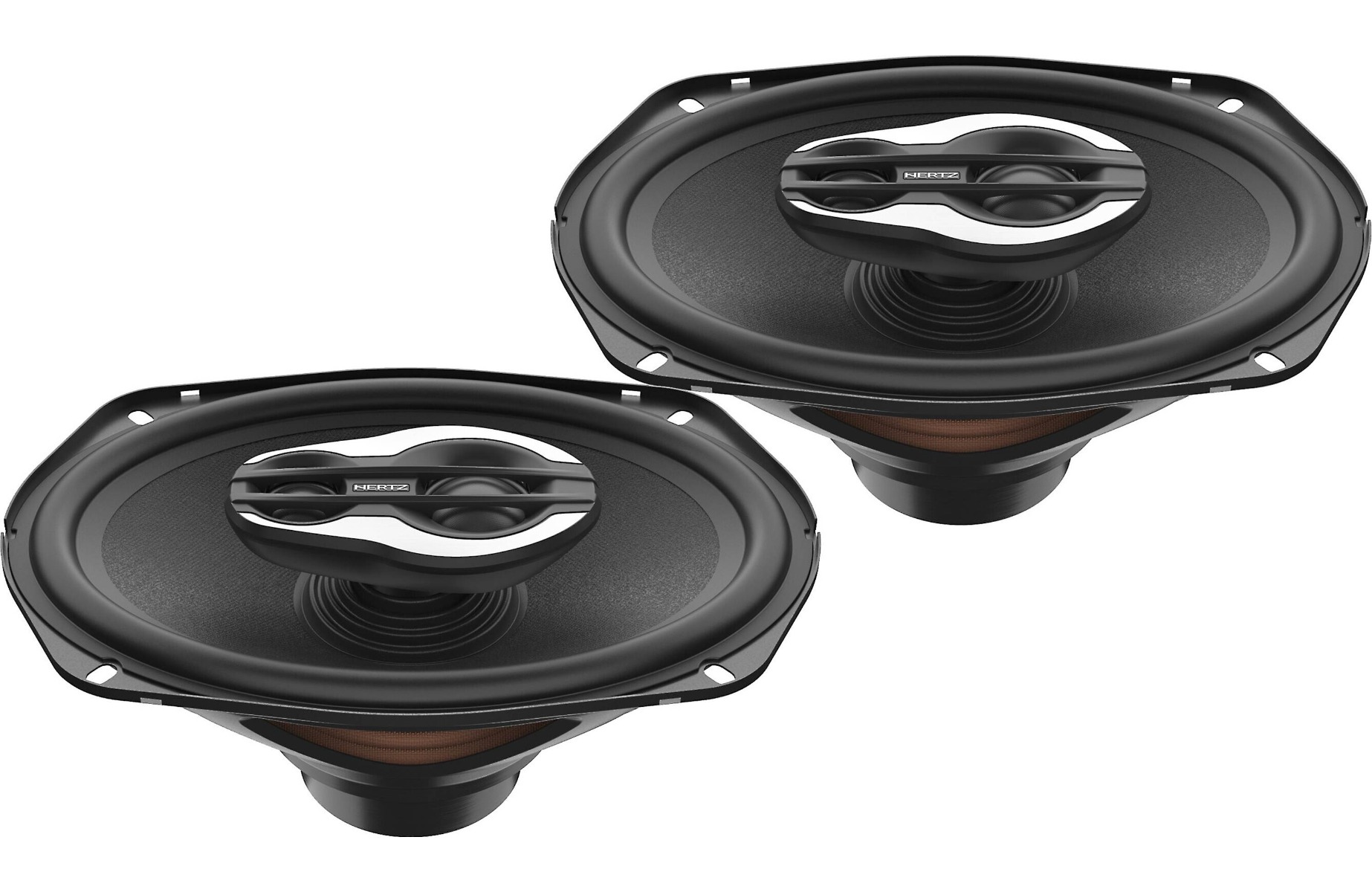 Hertz SX 690 NEO coaxial speakers with grille (164x235 mm).