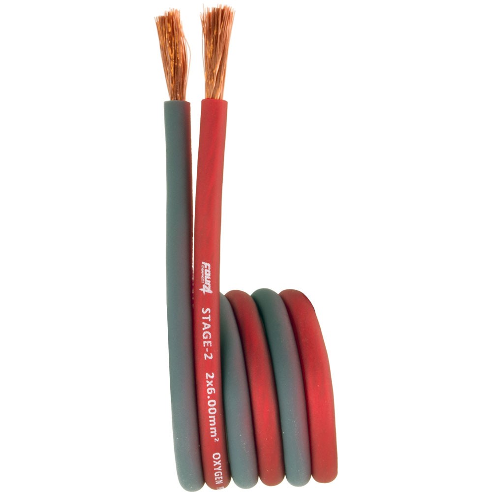 Four Connect  (OFC) high-performance cables for speakers (6.0 mm²). 4-800243