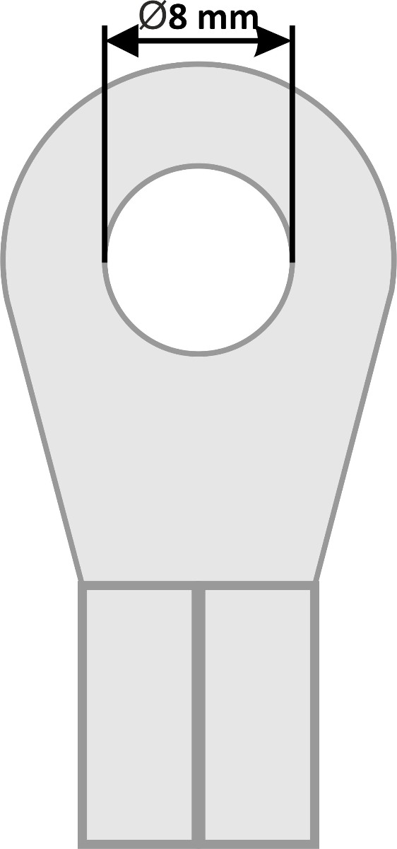 Ring terminal for cable. Gladen (Black, 10 mm²).
