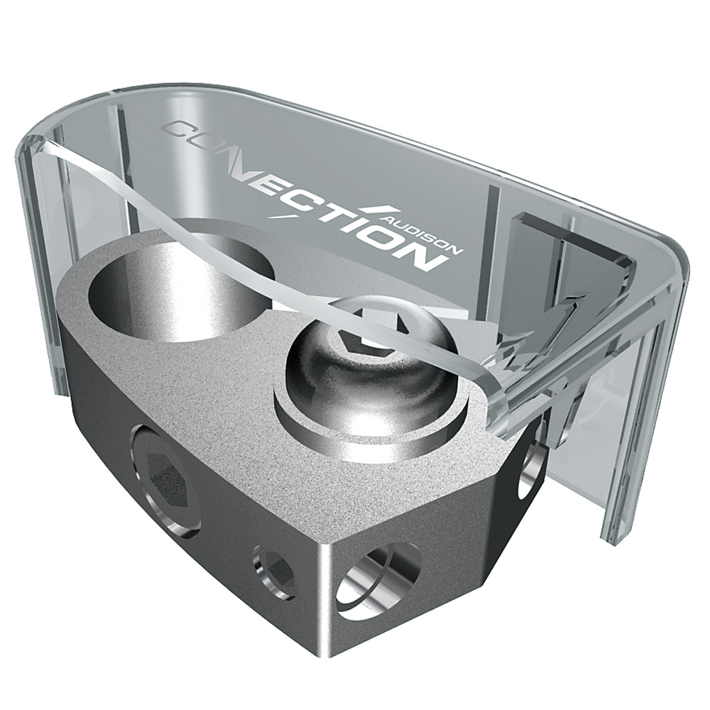 Audison Connection negative battery terminal clamp ("minus"). FBC 28N.1