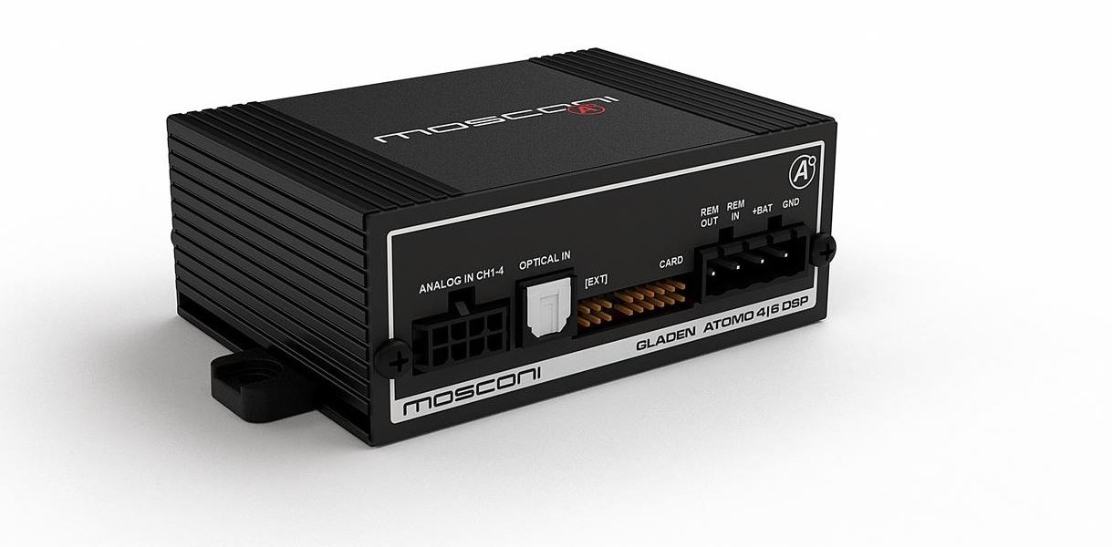 Mosconi ATOMO 4I6 DSP digital sound processor, 12-24V compatible.