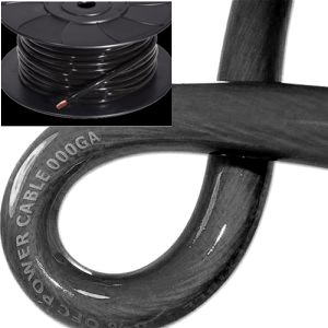 Gladen (OFC) power wire, BLACK (50 mm²).