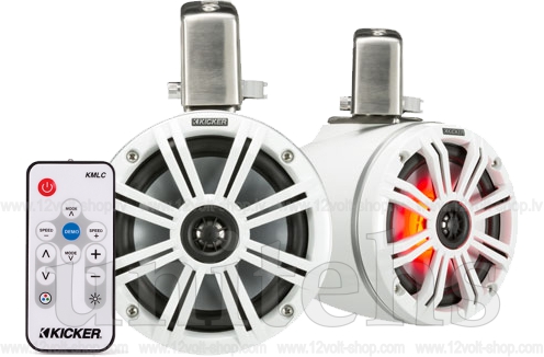 Kicker KMTC65W coaxial speakers (165 mm) with KMLC LED remote.
