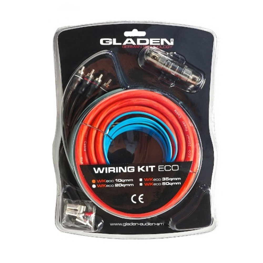 Gladen WK10 (ECO- line) amplifier install KIT (10 mm²).