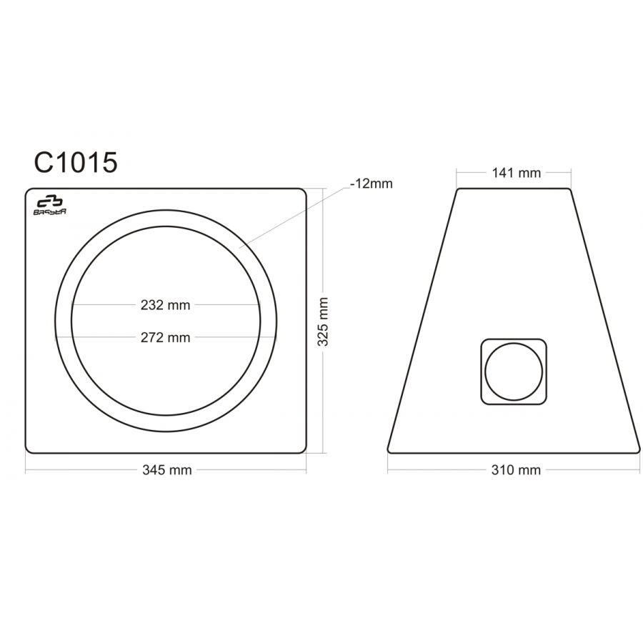 Subwoofer box for 10" speaker (250 mm). MDF.02