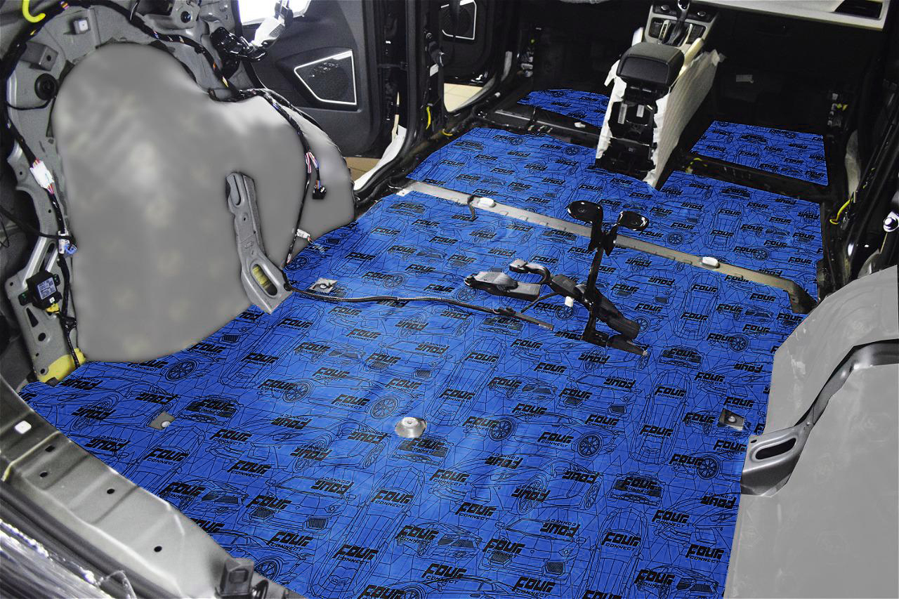 Four BlueLabel self-adhesive damping mat, bulk pack (2.3 mm., 3.37 m²).