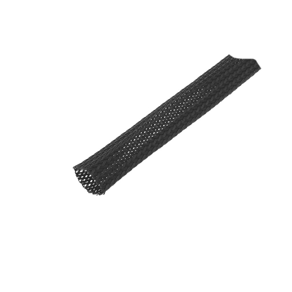Expandable braided cable sleeving, black (20.0 mm).