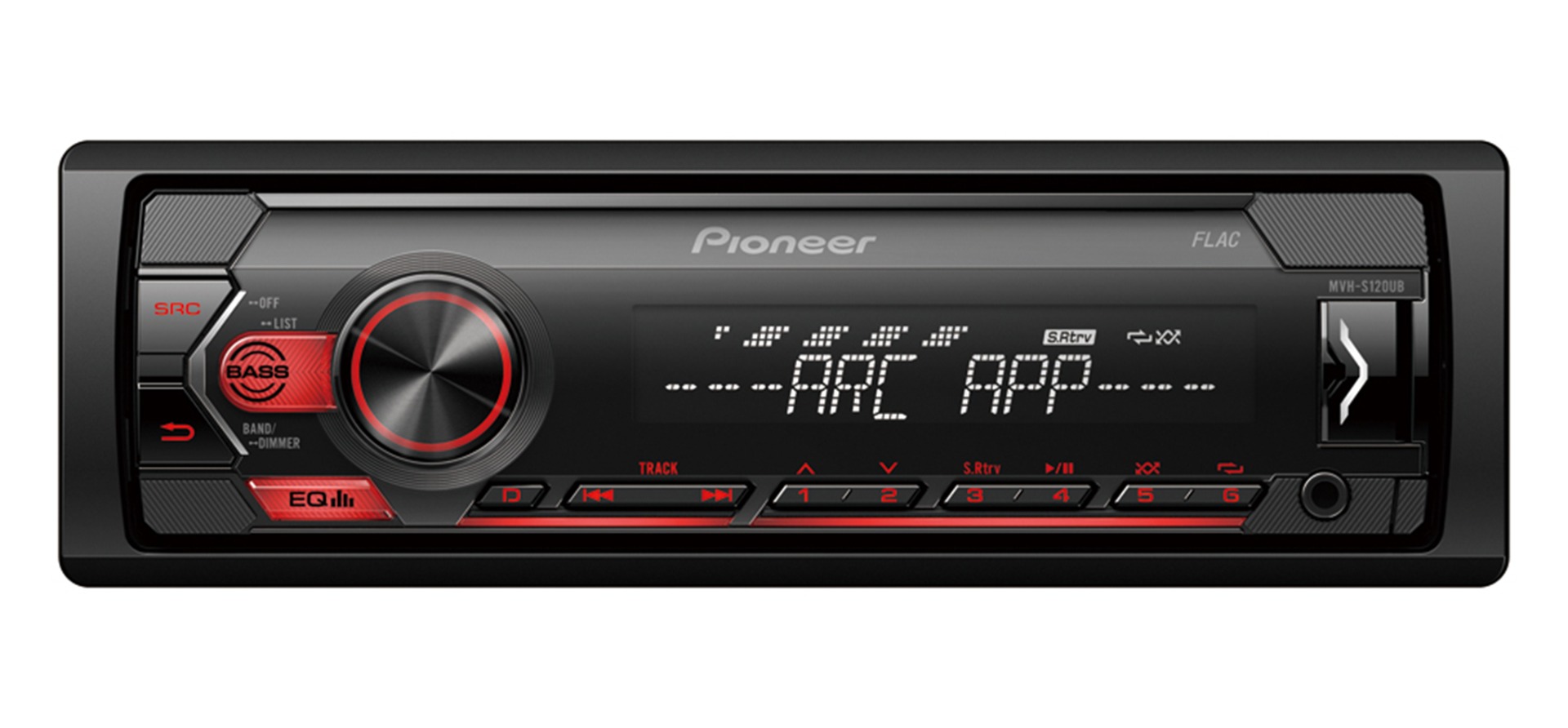 Pioneer MVH-S120UB receiver with USB, AUX.