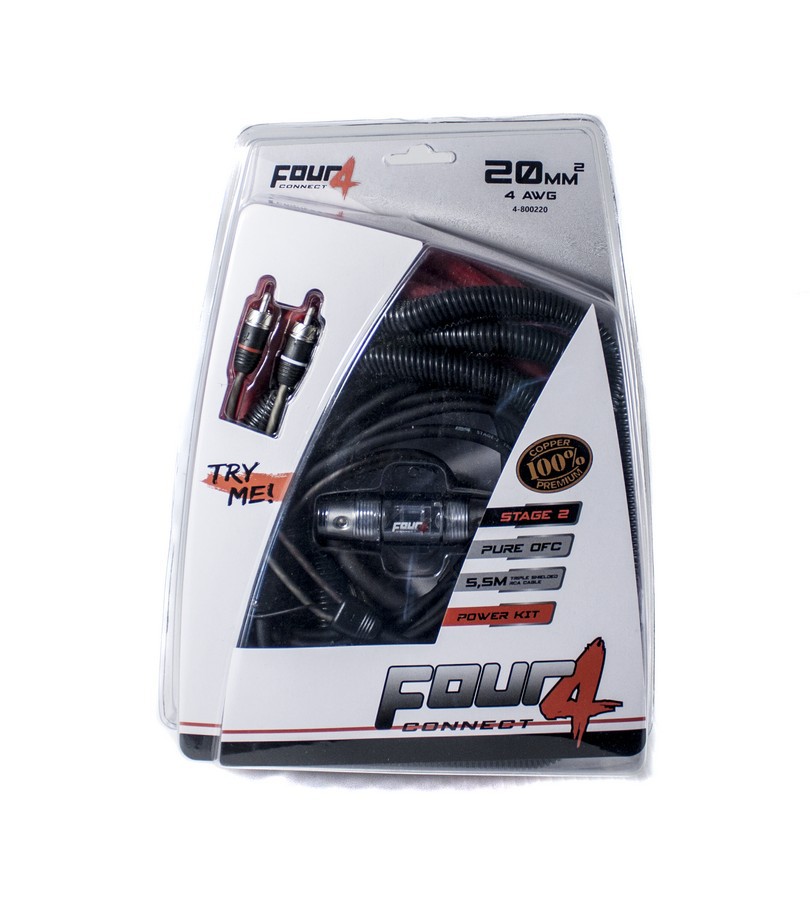 Four Connect (Stage 2) amplifier install OFC-POWERKIT (20 mm²). 4-800220