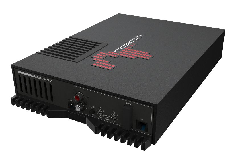 Mosconi ONE 250.2 (AB class) power amplifier (2-channel).