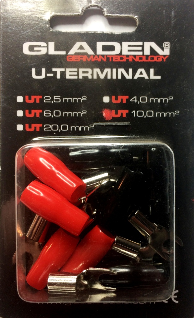 U-terminals for cable. Gladen (Red, 10 mm2).
