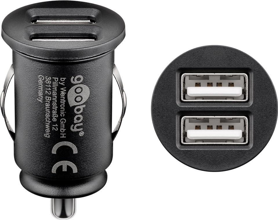 USB car charger, dual (2.4 A).