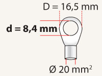 Ring terminal for cable black (20 mm2). ACV 30.4700-20