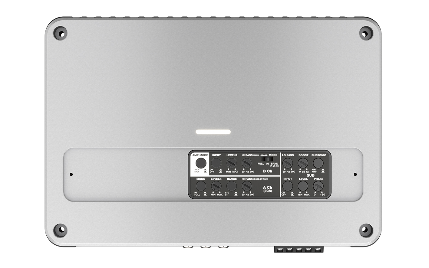 Hertz VENEZIA V5C (D class) marine power amplifier (5-channel).