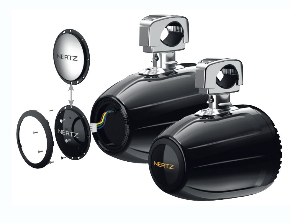 Hertz HTX RGB W LOGO.1 rear logo black for HTX 8 M.