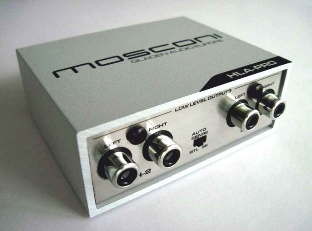 High level speaker signal to Low level RCA adapter (4-channel). Mosconi HLA-PRO.