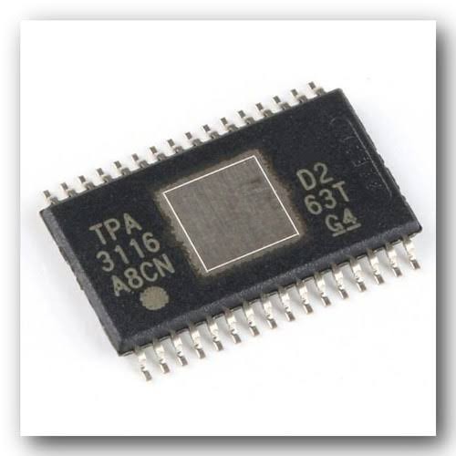 TPA3116D2 audio amplifiers (HTSSOP32).