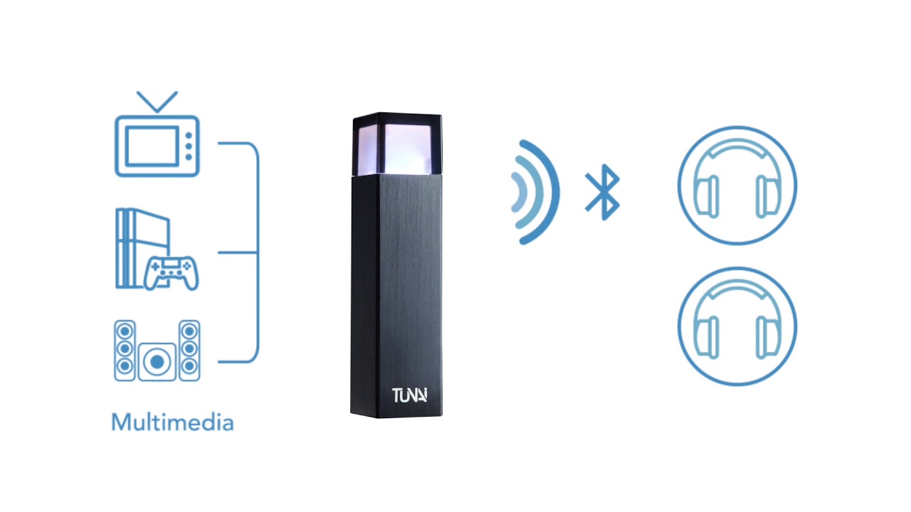 Tunai WAND bluetooth transmitter for home entertainment.