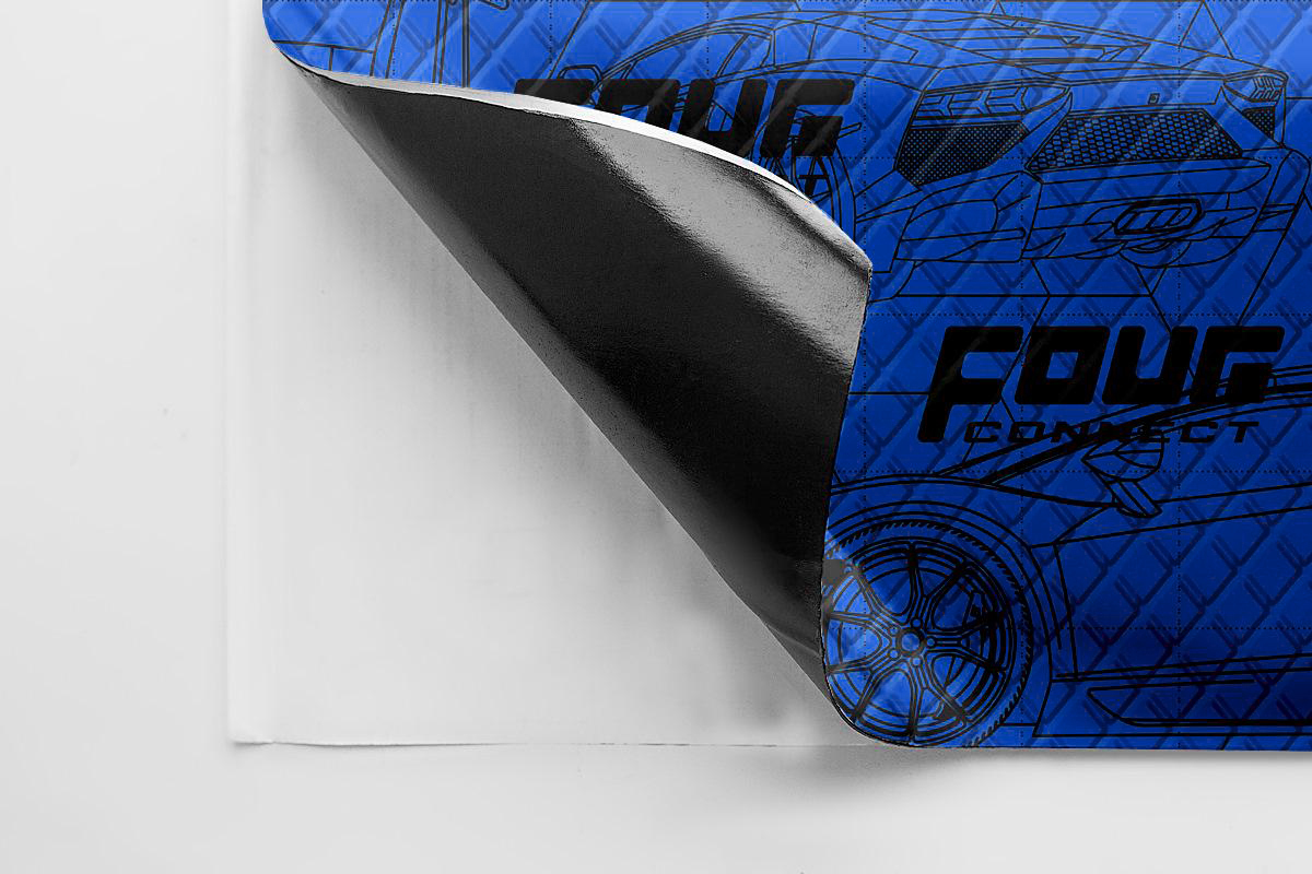 Four BlueLabel self-adhesive damping mat, bulk pack (2.3 mm., 3.37 m²).