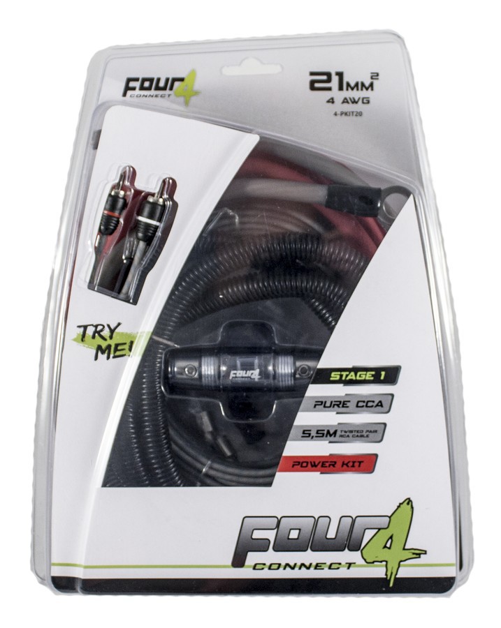 Four Connect (Stage 1) amplifier install POWERKIT (21 mm²). 4-PKIT20