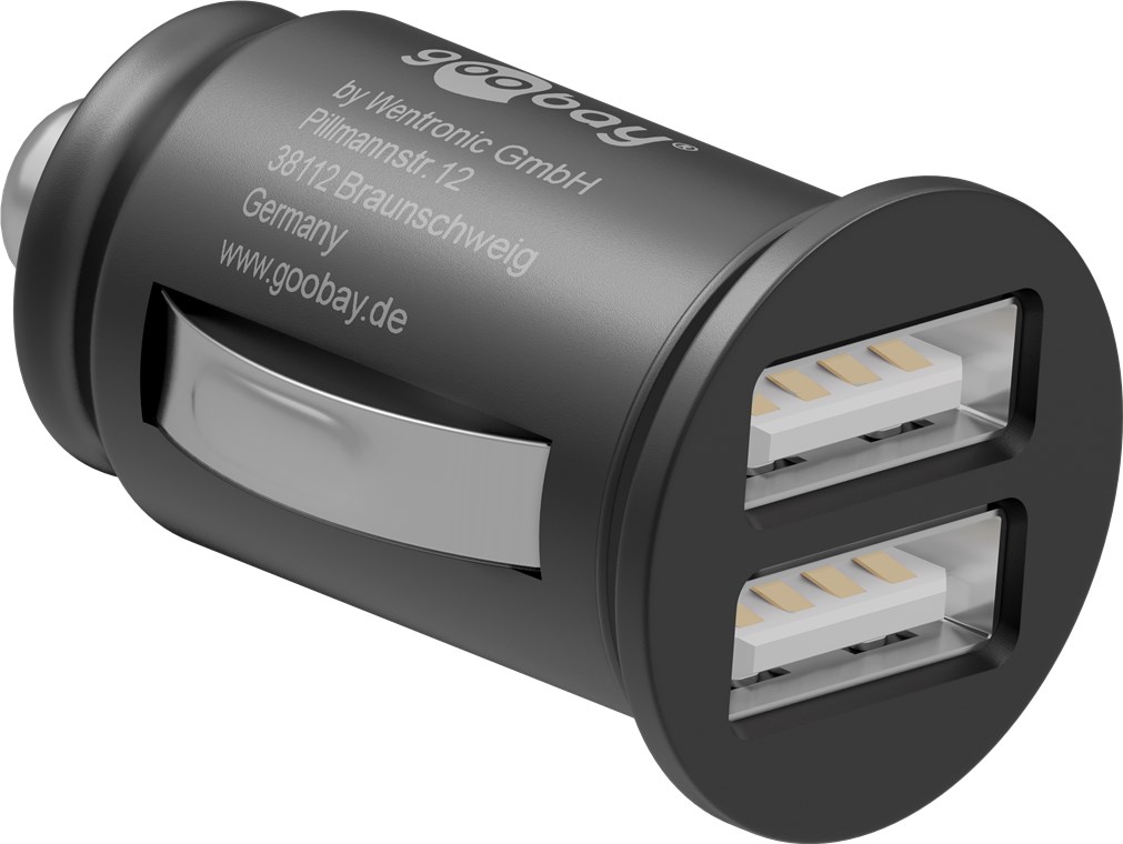USB car charger, dual (2.4 A).