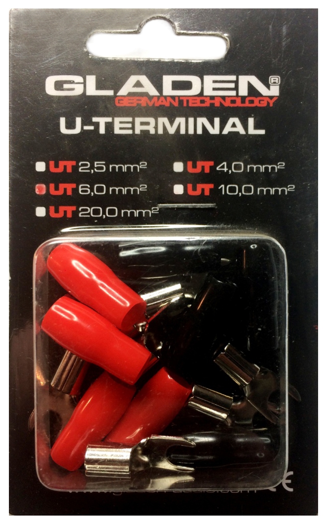 U-terminals for cable. Gladen (Black, 6 mm2).