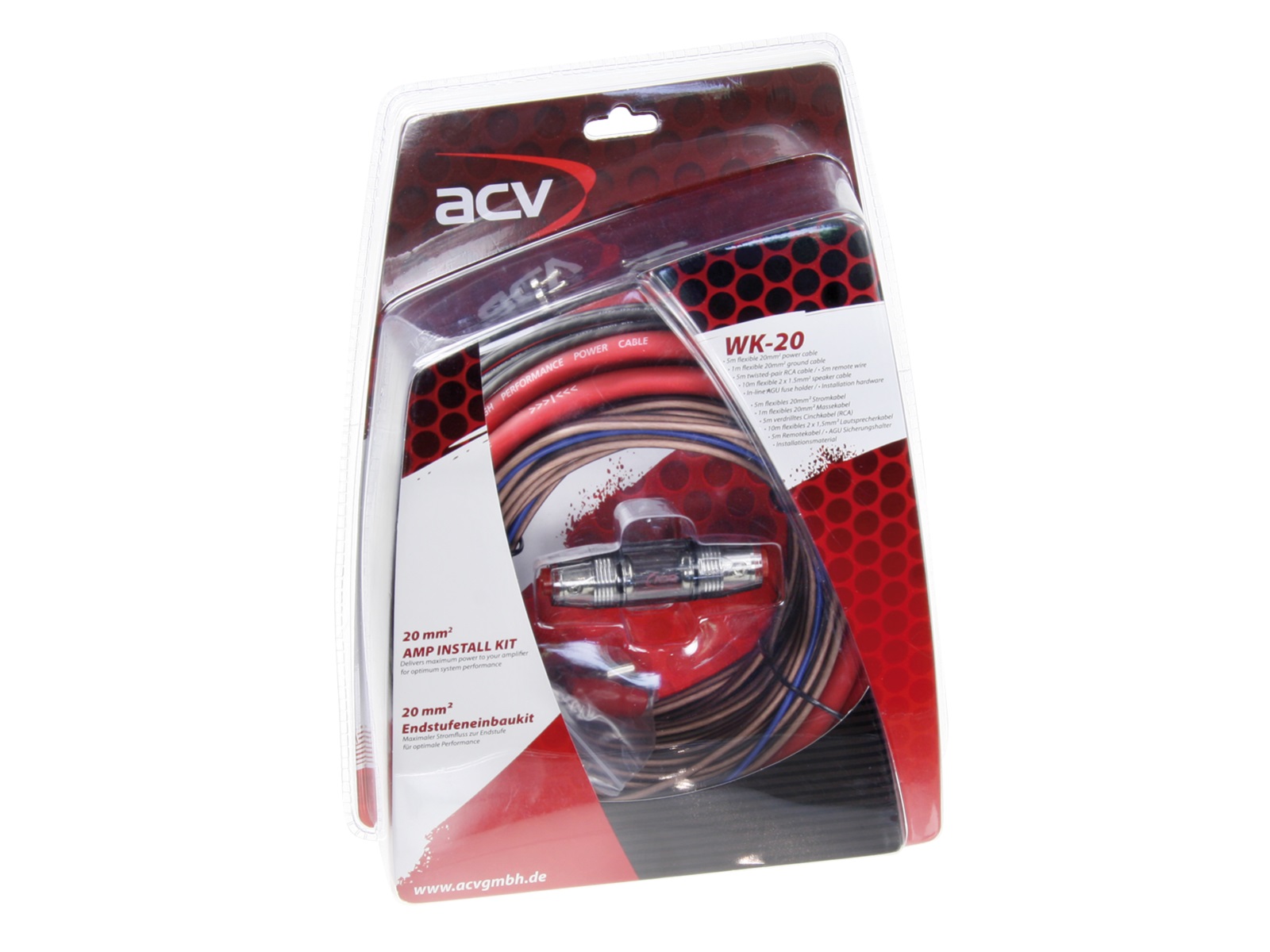 ACV WK-20 amplifier install KIT (20 mm2 + speaker cable 2.5 mm2).