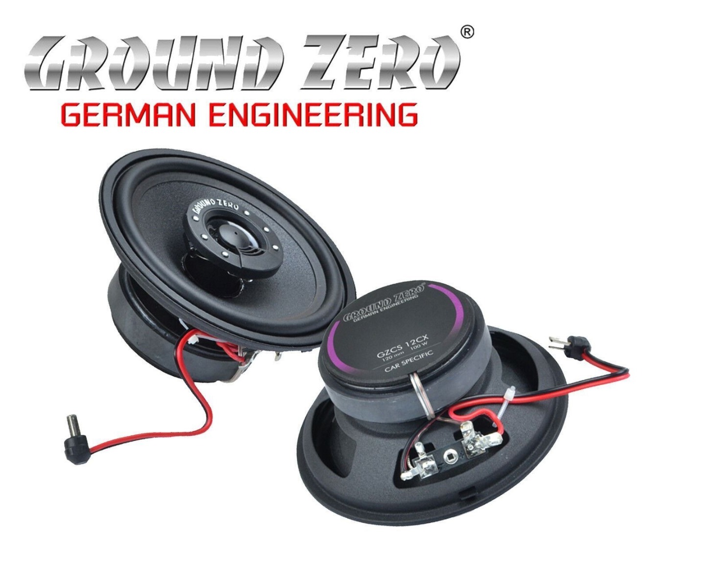 Ground Zero GZCS 12CX coaxial speakers (120 mm) for Mercedes W124 (1984-1996).