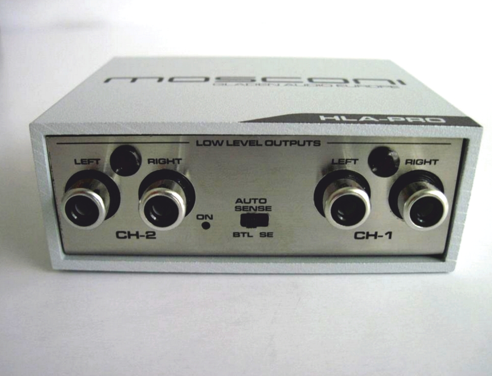 High level speaker signal to Low level RCA adapter (4-channel). Mosconi HLA-PRO.
