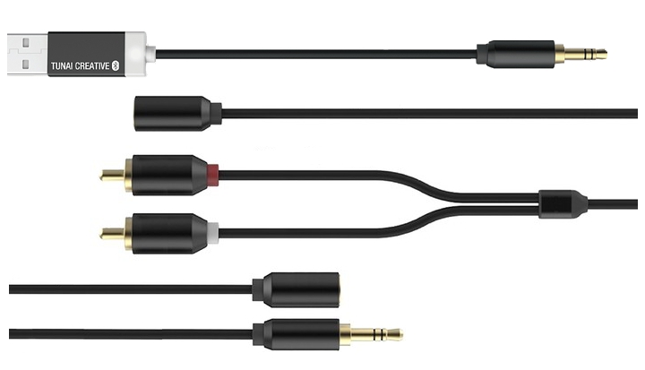 Tunai Firefly Bluetooth adapters for home audio systems with AUX.