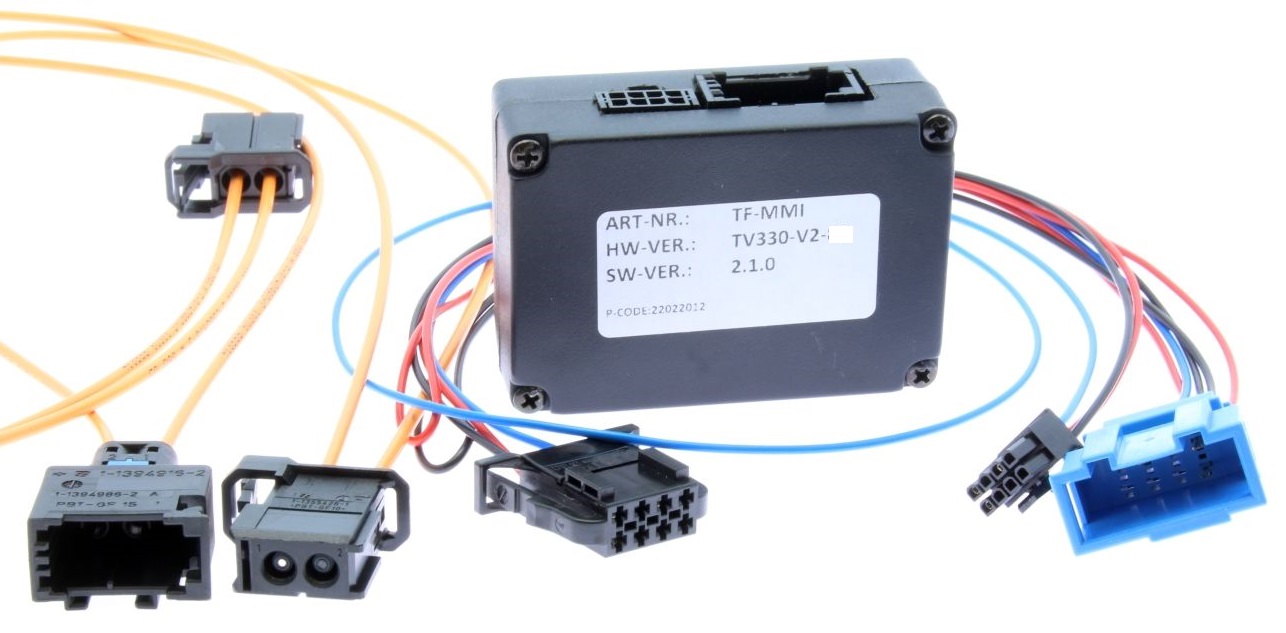 VW Touareg, Audi A1, A5, A6, A7, A8, Q5, Q7... video, RVC, VIM (CAN bus filter). TF-MMI