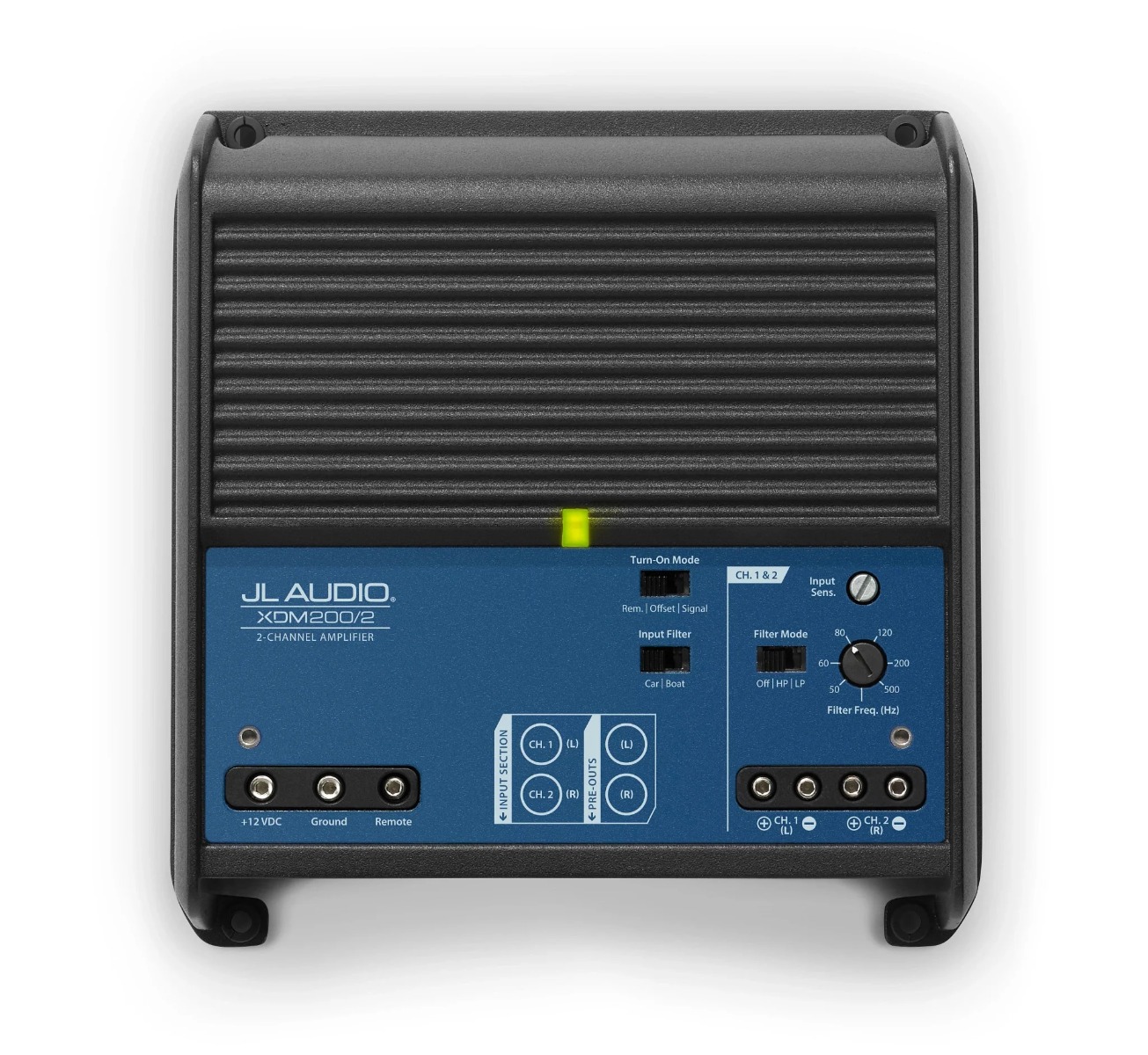 JL Audio XDM200/2 (D class) marine power amplifier (2-channel).