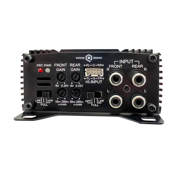 SoundQubed P4-75 (RMS 4x75 W x 2 Ohm) power amplifier (4-channel).