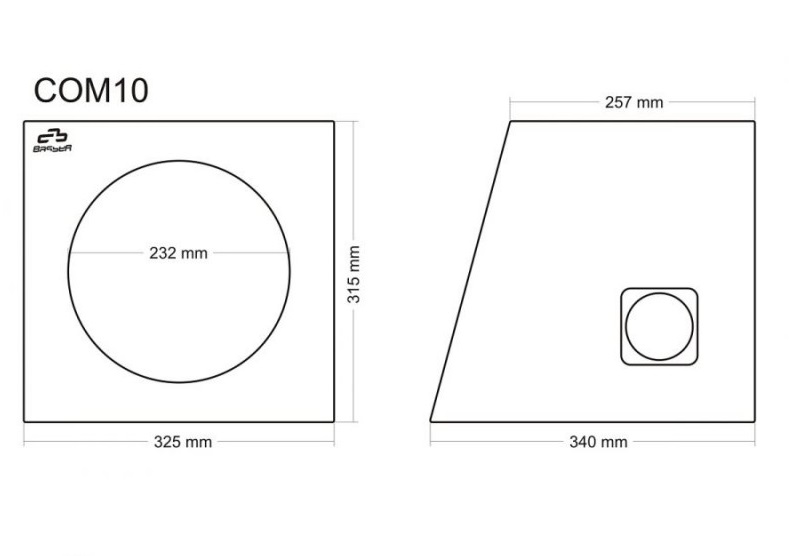 Subwoofer box for 10" speaker (250 mm). PW01.BK