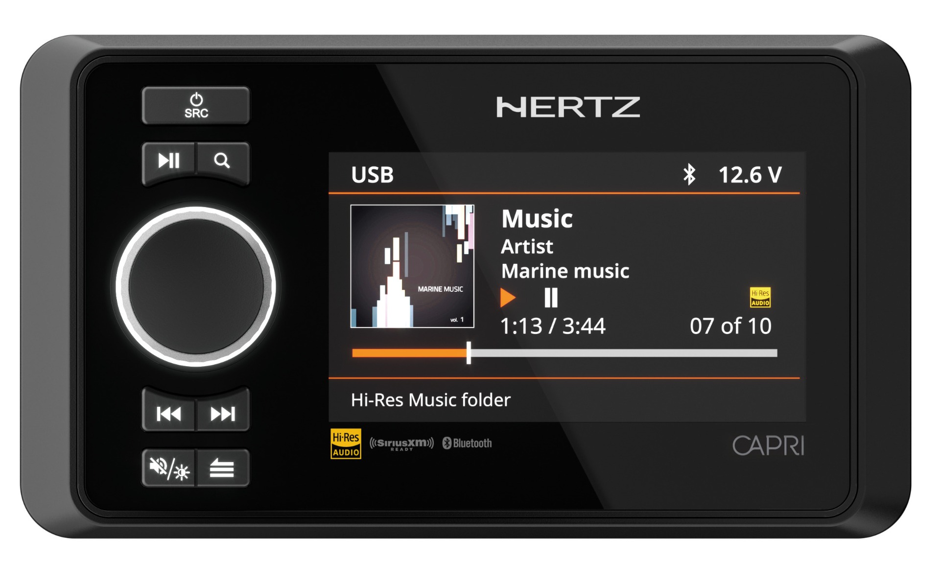 Hertz CAPRI marine digital media receiver with bluetooth (IP67).