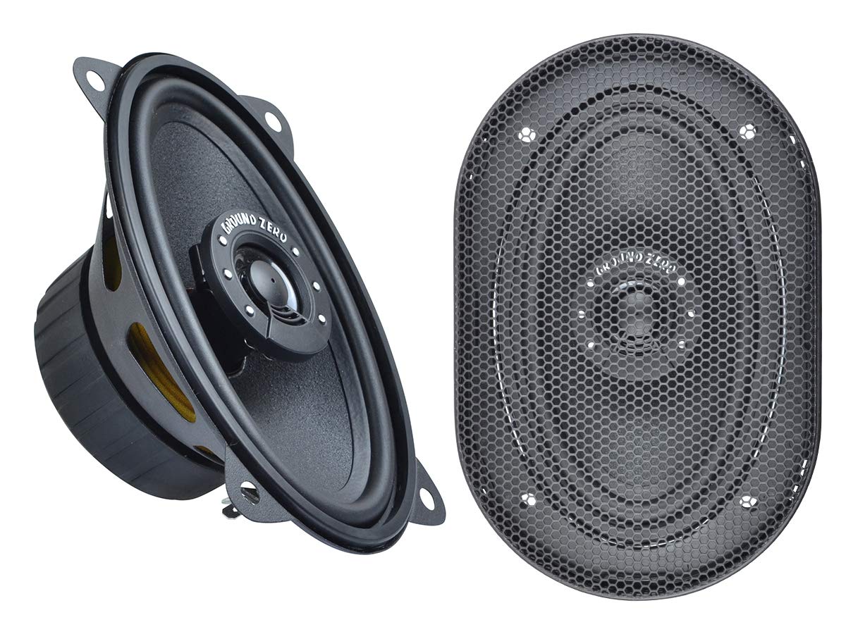 Ground Zero GZCS 46CX coaxial speakers (100 x 160 mm).