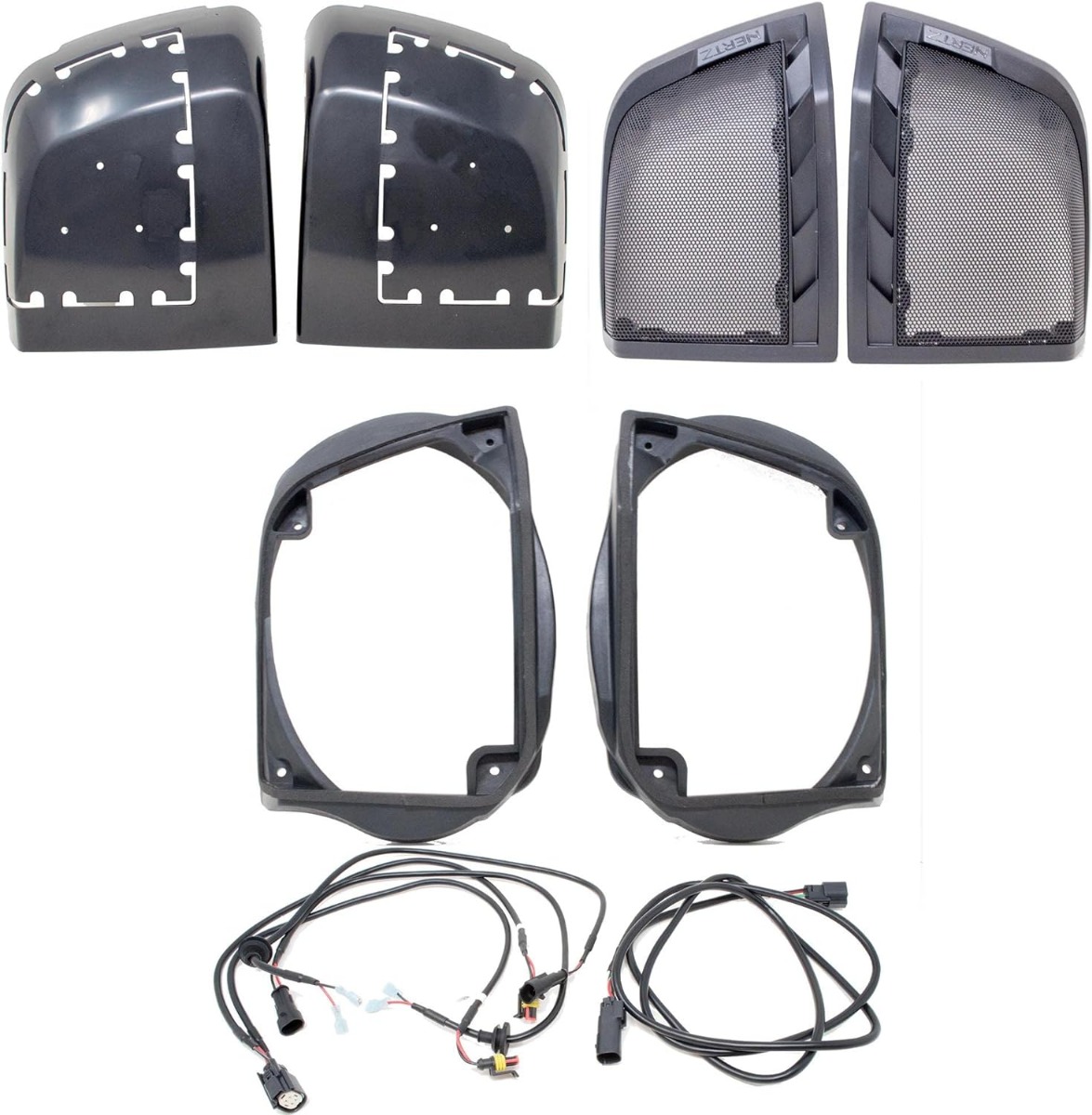 Hertz HD14H saddle bag lid kit with speaker harness (164x235 mm).