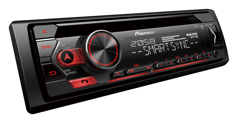 Pioneer DEH-S320BT receiver with CD, USB, Bluetooth, AUX.