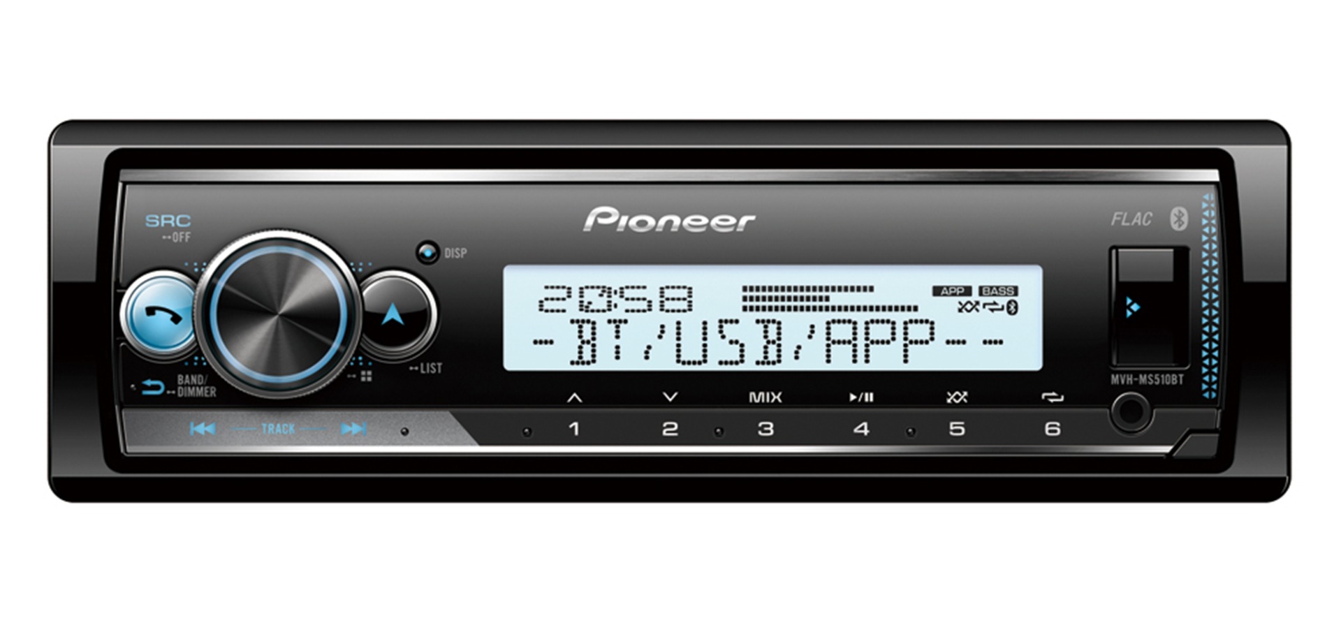 Pioneer MVH-MS510BT marine digital media receiver with bluetooth.