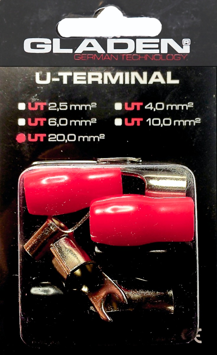 U-terminals for cable. Gladen (Red, 20 mm2)