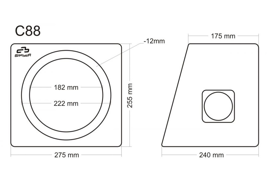 Subwoofer box for 8" speaker (200 mm). MDF.01