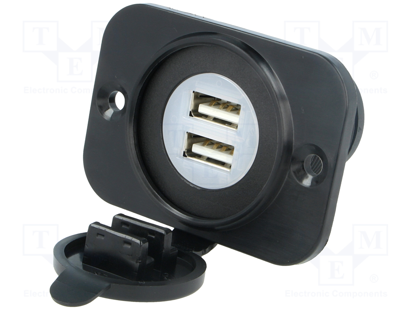 USB car charger with cover (2 x 2,1 A).