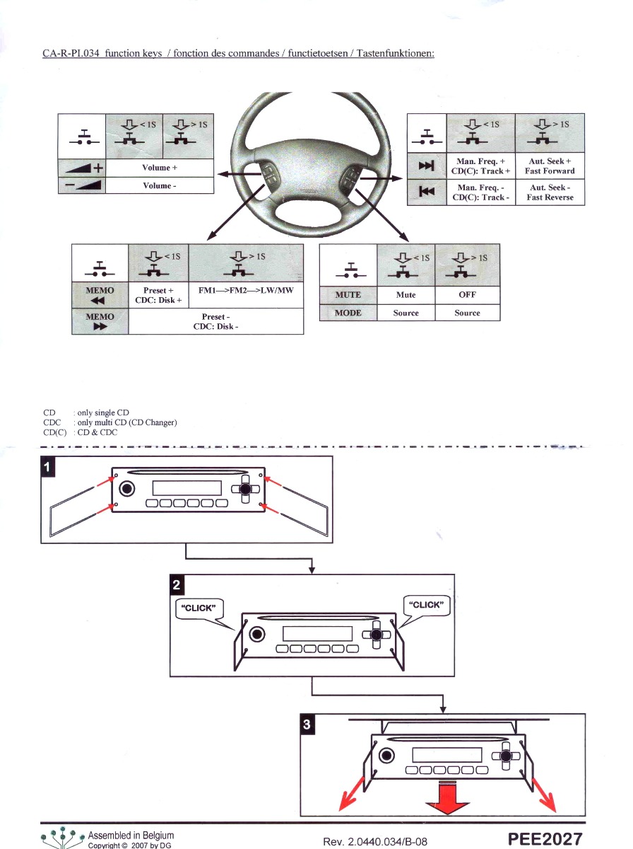 Citroen Xsara Steering Wheel Control (stalk adapter) for Pioneer.